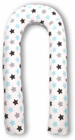 img 3 attached to 🤰 Comfortable Body Pillow Maternity and Nursing Pillow with Removable Pillowcase in U Shape - Gingerbread Stars Design - 340x30 cm