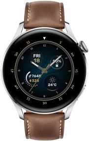 img 4 attached to Smart Watch HUAWEI Watch 3 Classic Wi-Fi NFC, silver/brown leather