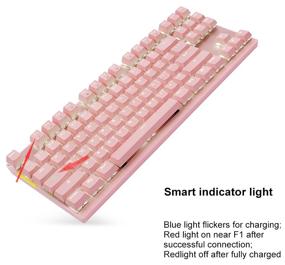 img 1 attached to Игровая беспроводная клавиатура Motospeed GK82 Outemu Red, розовый, русская