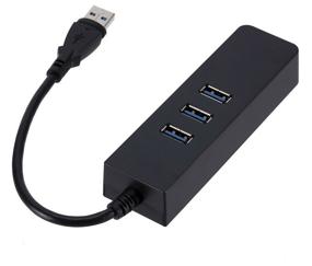 img 3 attached to 4-in-1 USB Hub/Hub Ethernet Network Adapter, 3 x USB 3.0 RJ45 LAN Adapter Internet 100Mbps