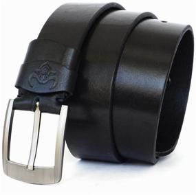 img 4 attached to Men's buffalo leather belt. Black. 4.5cm(125cm)