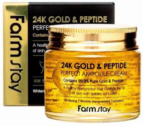 img 4 attached to Farmstay 24K Gold & Peptide Perfect Ampoule Cream ампульный крем для лица с золотом и пептидами, 80 мл