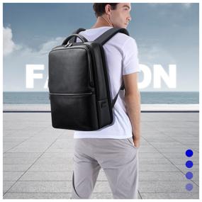 img 2 attached to MyPads Premium M159-531 Genuine Leather Backpack for Acer Honor Xiaomi MSI Macbook 14/15/15.6/16 inch Laptop with Steel Frame USB Port.