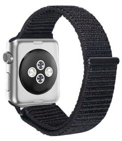 img 1 attached to InnoZone Nylon Strap for Apple Watch 1-6/SE 42/44mm - Black (APWTNY42-26)