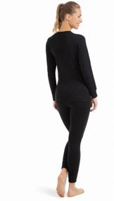 img 3 attached to Women's Island Cup Activewear Thermal Set, Black, Size S