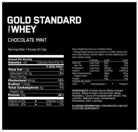 img 1 attached to Optimum Nutrition 100% Whey Gold Standard Protein, 909g, Chocolate Mint