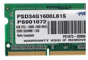 img 2 attached to Patriot Memory SL 4GB DDR3L 1600MHz SODIMM CL11 PSD34G1600L81S - High Performance RAM for Ultimate Computing