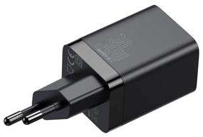 img 3 attached to Phone Charger 1 USB Type-C 3A Baseus Quick Charge 30W Black, USB Type C Wall Charger, 30W Fast Charging Adapter
