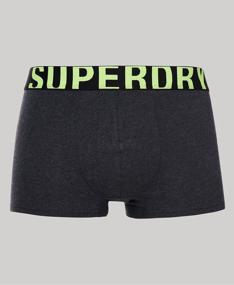 img 2 attached to Superdry TRUNK DUAL LOGO DOUBLE PACK Underwear, Gender Man, Color Charcoal/Grey Fluro, Size M