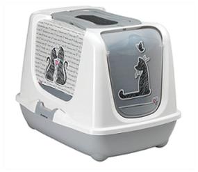 img 4 attached to Toilet house for cats Moderna Trendy Cat Cats In Love 50x37.5x39.5 cm white-grey