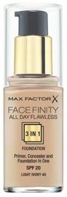img 3 attached to Max Factor Facefinity All Day Flawless 3-in-1 Emulsion, SPF 20, 30 ml, 40 Light Ivory