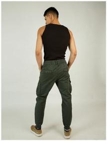 img 2 attached to Modniki Trousers, cargo pants, joggers for men - khaki M-48