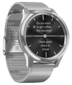 img 1 attached to Garmin Vivomove Luxe smart watch with Milanese bracelet, silver