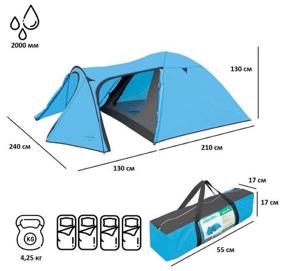 img 4 attached to Trekking tent for four persons Green Glade Zoro 4
