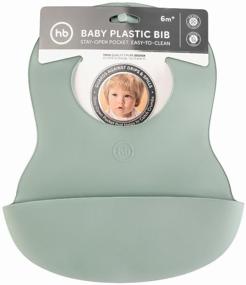 img 1 attached to Happy Baby Нагрудник Basic Baby plastic bib, dark green