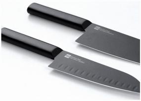 img 4 attached to 🔪 Huo Hou Black Heat Set with 2 High-Quality Knives: Perfect for Culinary Enthusiasts