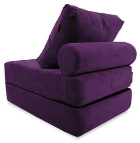 img 3 attached to Compact folding armchair "Velvet Fiolet" with removable covers, PUFF SPB, 40(20)x70x100(200)cm