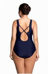 img 2 attached to Women's one-piece swimsuit LS 99-471, blue purple turquoise, size 50
