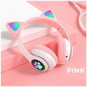 img 4 attached to 🎧 STN-28 Pink Wireless Cat Ear Headphones