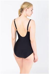 img 1 attached to CSiman one-piece swimsuit for women with thin straps, slimming, for swimming in the pool and at the sea, large sizes, black, size 48