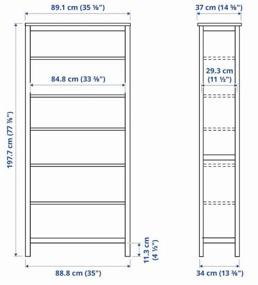 img 1 attached to Shelving unit IKEA HEMNES, 6 shelves, material: fiberboard, WxDxH: 90x34x197 cm, light brown