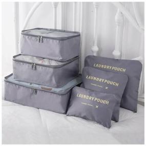 img 2 attached to Set of 6 Gray Travel & Storage Organizer Bags with Laundry Pouch