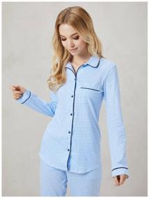 img 4 attached to Pajamas women's classic Ihomewear Noble checkered with trousers with pants cotton S(182-188)