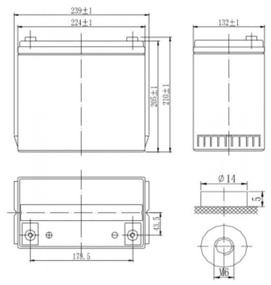 img 3 attached to Аккумуляторная батарея DELTA Battery DTM 1255 L 12В 55 А·ч