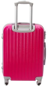 img 3 attached to TEVIN suitcase, ABS plastic, support legs on the side wall, 37 l, size S, fuchsia