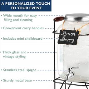 img 3 attached to Stylish And Durable 2 Gallon Glass Beverage Dispenser With Stainless Steel Spigot And Hanging Chalkboard - Perfect For Outdoor Gatherings