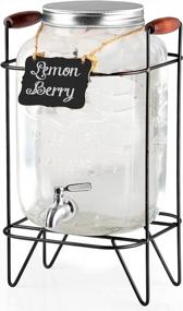 img 4 attached to Stylish And Durable 2 Gallon Glass Beverage Dispenser With Stainless Steel Spigot And Hanging Chalkboard - Perfect For Outdoor Gatherings