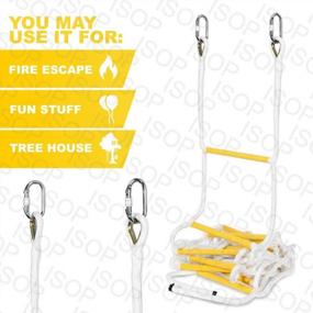 img 2 attached to Dependable 8Ft Rope Ladder Fire Escape - Spring Hooks, Weather Resistant & Lightweight With 2000 Lb Weight Capacity