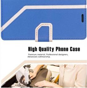 img 3 attached to Toplive Navy Wallet Case With Makeup Mirror And Hand Strap For IPhone XR 2018 (6.1") - Premium PU Leather Protection