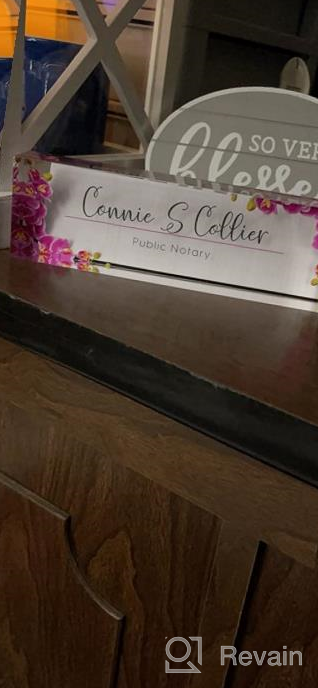 img 1 attached to 🖼️ Orchids Premium Clear Acrylic Glass Block Desk Name Plates (8"x2.5") - Enhance Your Workspace review by Joe Bottomkent