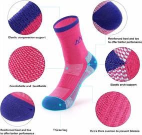 img 2 attached to 🧦 innotree 3-Pack Women's Merino Wool Hiking Socks: Half Cushioned, Moisture-Wicking Thermal Socks for Hiking, Quarter Crew Style