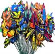 colorful butterfly garden stakes - set of 100, metal wire stems with artificial butterflies, perfect for outdoor yard, planter, flower pot, and bed garden decorations, ideal for christmas decoration logo