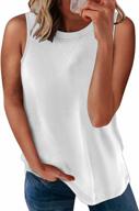 women's sleeveless knit tank tops - loose casual camis for sweater blouses with scoop neck logo