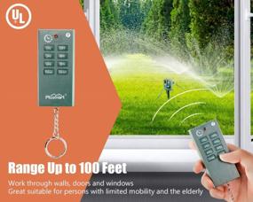 img 2 attached to UL Listed Plusmart Outdoor Power Stake Timer With Wireless Remote Control, Photocell Light Sensor, 6Ft Extension Cord, Switch, And 3 Waterproof Grounded Outlets With Cover