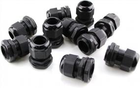 img 1 attached to Cable Gland -Lokman 20 Pack PG7 Plastic Waterproof Adjustable 3-6.5Mm Cable Gland Connectors Cable Gland Joints With Gaskets, Black (PG7)