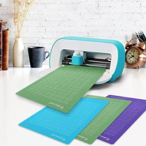 img 2 attached to Режущий коврик VIKDOOK для Cricut Joy: 6 штук набора различных грип-клеевых ковриков (4,5 ”X12” и 4,5 ”X6,5”) - голубой свет, зеленый стандарт, фиолетовый сильный захват