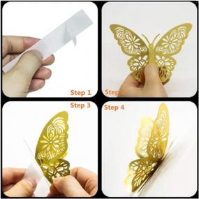 img 2 attached to Spruce Up Your Nursery With Aooyaoo'S 48Pc 3D Butterfly Wall Stickers For Kids Room And Fridge Decoration