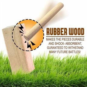 img 2 attached to AGreatLife Kubb Yard Game Set Made Of Rubberwood Viking Chess Pieces - Comes With 2 Extra Pieces And An Extra Large Carrying Bag - Great For Backyard And Camping Games, Family Reunions And Tournaments