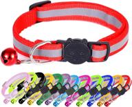 🐱 reflective breakaway cat collar set of 12 with bell - adjustable soft nylon collars for cats, solid & safe pet collars - puppy collars for small puppies & kittens (12 pack) logo