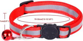 img 2 attached to 🐱 Reflective Breakaway Cat Collar Set of 12 with Bell - Adjustable Soft Nylon Collars for Cats, Solid & Safe Pet Collars - Puppy Collars for Small Puppies & Kittens (12 Pack)