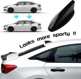 img 1 attached to Enhance Your Honda Civic 2022 with Thenice Antenna Topper: Shark Fin Cover for 11th Gen Civic in Glossy Black