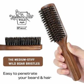 img 3 attached to Men'S Boar Bristle Hair Brush For Detangling & Styling - Pure Wild Boar Bristles From BFWood.