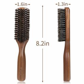 img 1 attached to Men'S Boar Bristle Hair Brush For Detangling & Styling - Pure Wild Boar Bristles From BFWood.