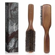 men's boar bristle hair brush for detangling & styling - pure wild boar bristles from bfwood. logo