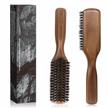men's boar bristle hair brush for detangling & styling - pure wild boar bristles from bfwood. logo