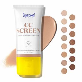 img 4 attached to Supergoop ! CC Screen - SPF 50 PA++++ CC Cream , 100% Mineral Color-Corrector & Broad Spectrum Sunscreen - Tinted Moisturizer , Concealer & Buildable Coverage Foundation - 1 . 6 Fl Oz